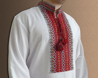Ukrainian shirt, vyshyvanka for men, folk shirt, ukrainian clothing, white shirt