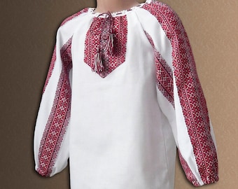 Ukrainian vyshyvanka, girl's ethnic blouse, Ukrainian clothing, children's cotton blouse