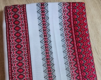 Ukrainian tablecloth, Home linen tablecloth with Ukrainian embroidery, Christmas decor