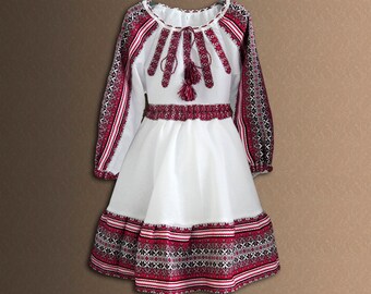 Ukrainian Children's costume Ukrainian embroidery Blouse and Skirt Cotton Folk costume Vyshyvanka