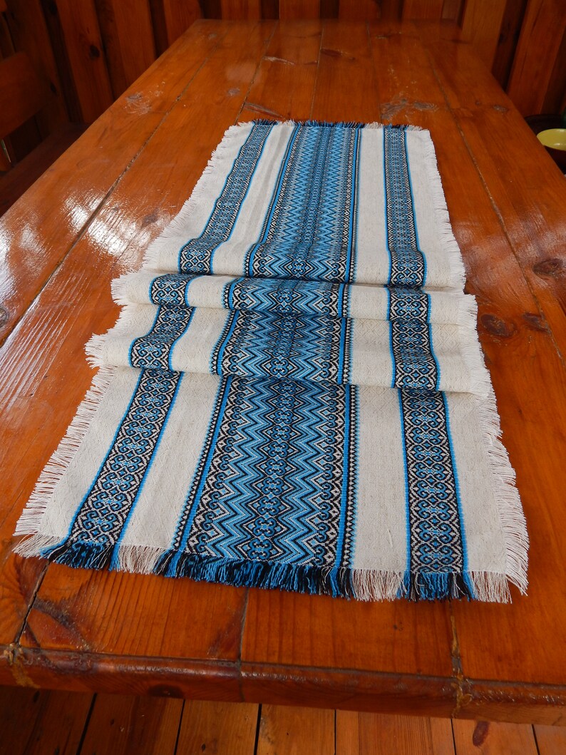 Wedding Centerpiece With Blue Ornament Linen Colored Table Decor Easter Ukrainian Table Runner Table Linens Home Living Safarni Org