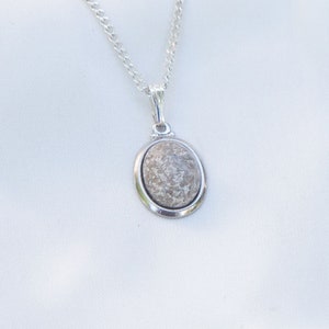 Temple Stone Oval Necklace Silver Free US Shipping image 3