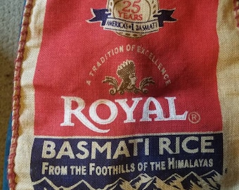 Royal Basmati Rice burlap tote