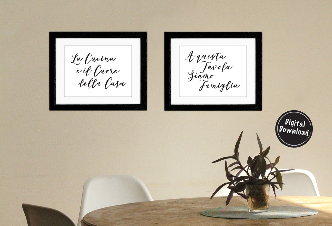 Italian Kitchen Wall Sayings Italian Kitchen Decor Italian Etsy