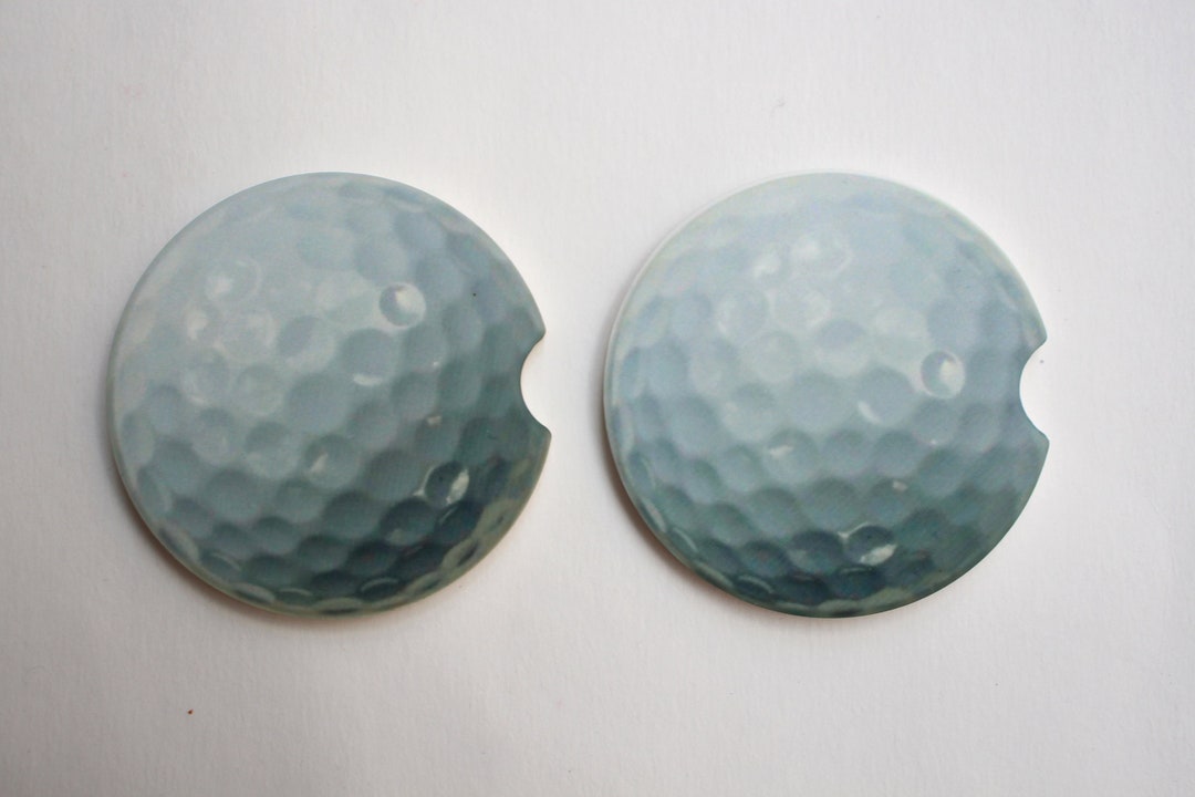 Golf Ball Car Coaster Set of Two Car Coaster for Men New Etsy