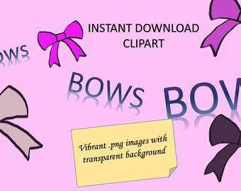 20 Purple Bows in different shades for your digital projects!  .png instant downloads for personal or professional use