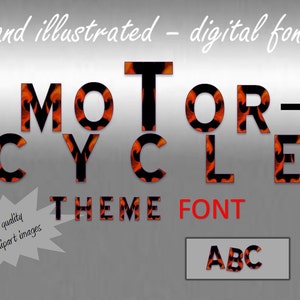 SALE Motorcycle Flame font  (A-Z upper and lower case)
