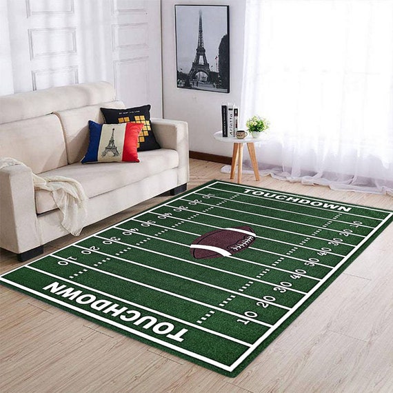 Touch Down Rug Soccer Field Rug Football Field Rug Stadium Etsy