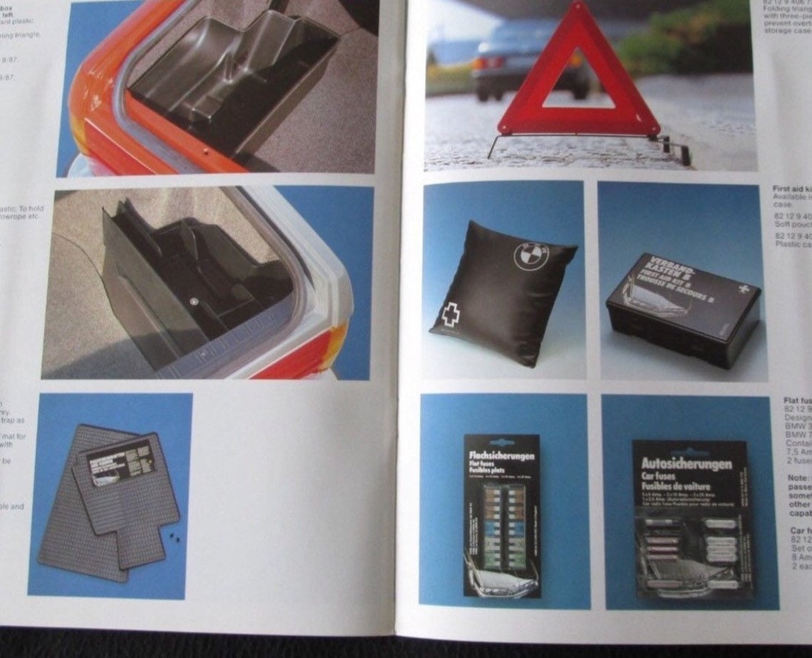 BMW Vintage Accessory Brochure E30 325 M3 E24 635 M6 E28 M5 535is E32 ...