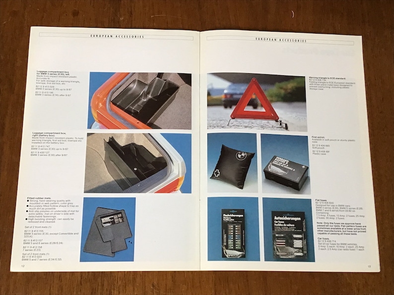 BMW Vintage Accessory Brochure E30 325 M3 E24 635 M6 E28 M5 535is E32 ...