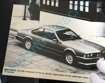 BMW E24 635csi press release Genuine 1980s Original 8x10 glossy silver gelatin photo PLUS multi page media text - NOS