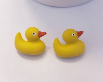 Rubber Duckie Button Stud Earrings