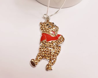 Winnie the Pooh and Friends Chunky Enamel Pendant Silver Necklace