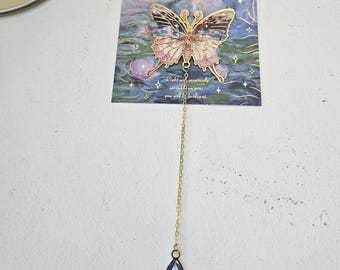 Metal Butterfly Bookmark with Chain | Vintage Style Reader Gift