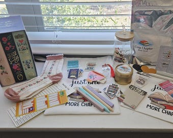 Jane Austen Book Set Reading Kit | Cozy Candle, Socks, Tote Bag, Annotation Supplies