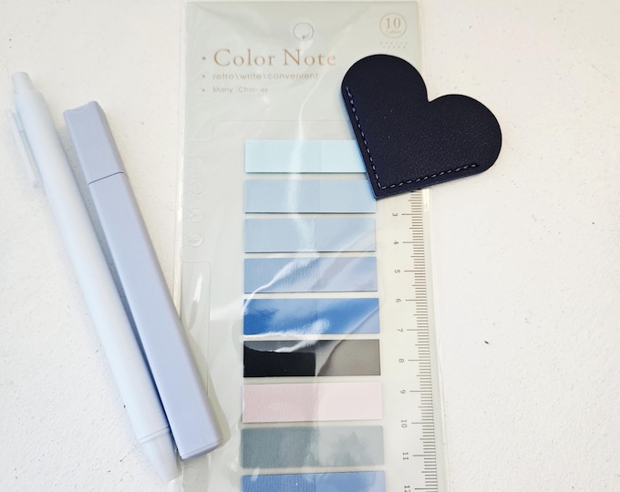 Featured listing image: Cozy Reading Annotation Kit | Pen, Highlighter, Stickers, Ruler, Heart Bookmark | Book Nook Essentials