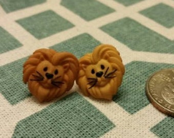 Jungle Safari Animals Button Stud Earrings