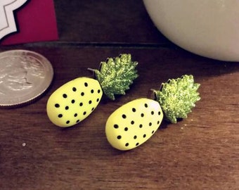 Vibrant Tropical Pineapple Stud Earrings