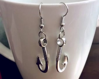 Silver Fish Hook Earrings