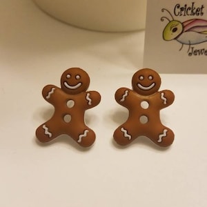 Holiday Gingerbread Men Stud Earrings
