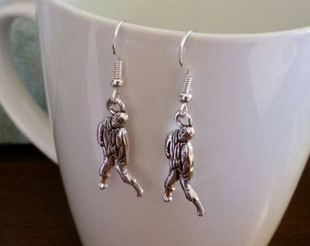 Silver Zombie Walking Dead Charm Earrings