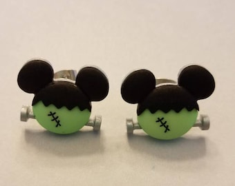 Halloween Mickey & Minnie Mouse Ears Button Stud Earrings