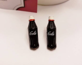 Cola Soda Bottle Button Stud Earrings