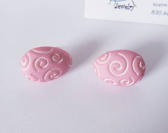 Bright Easter Eggs & Sparkle Flowers Button Stud Earrings