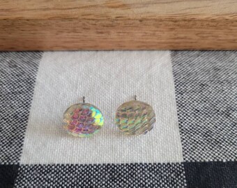 Mermaid Scale & Cheetah Print Stud Earrings