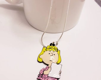 Charlie Brown, Snoopy and Friends Chunky Enamel Pendant Silver Necklace