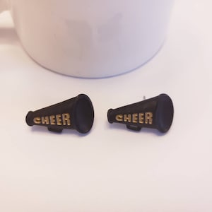 Gold & Black Cheer Stud Earrings
