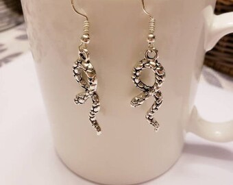 Snake Silver Dangle Earrings