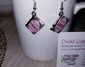 Jane Austen Book Charm Dangle Earrings