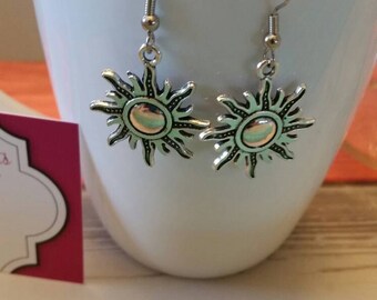 Celestial Sun Charm Dangle Earrings