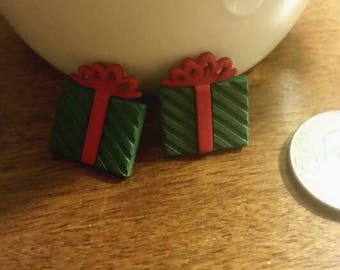 Christmas Presents with Bows Stud Earrings