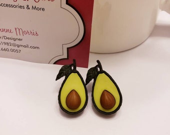 Avocado Guacamole Button Stud Earrings