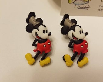 Classic Steamboat Willie Mickey and Minnie Stud Earrings