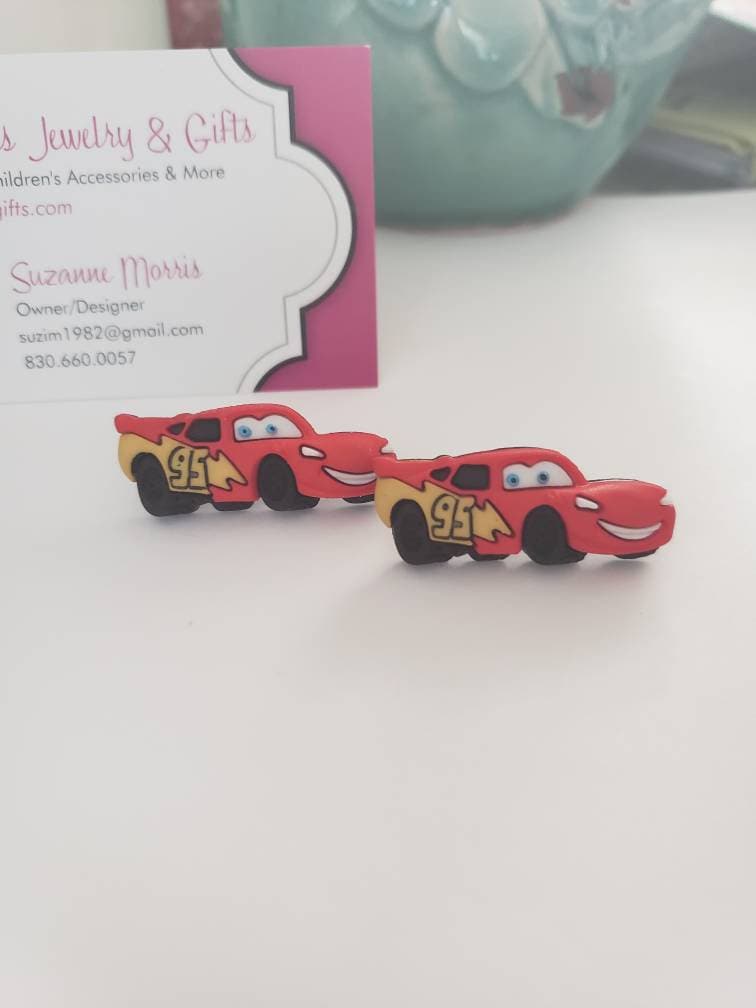 Cars Lightning McQueen Mater Stud Earrings