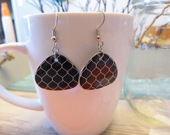 Patterned Guitar Pick Dangle Earrings