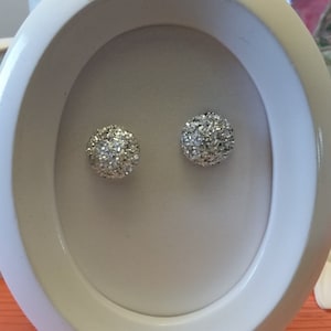 Metallic Pave Button Stud Earrings