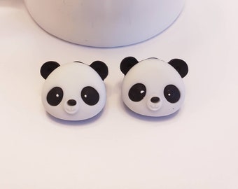 Cheery Panda Face Stud Earrings