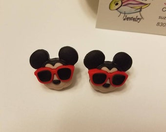 Vacation Mickey and Minnie Stud Earrings