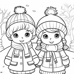 Best Selling Cute Winter Coloring Pages Kids 100 Pages Adult and Kid Coloring Printable Digital Instant Download PDF Best Selling Popular