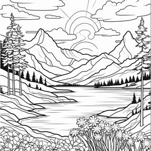 Best Selling Flower Landscapes Pages 100 Pages Adult and Kid Coloring Pages Printable Digital Instant Download PDF Best Selling Item Popular