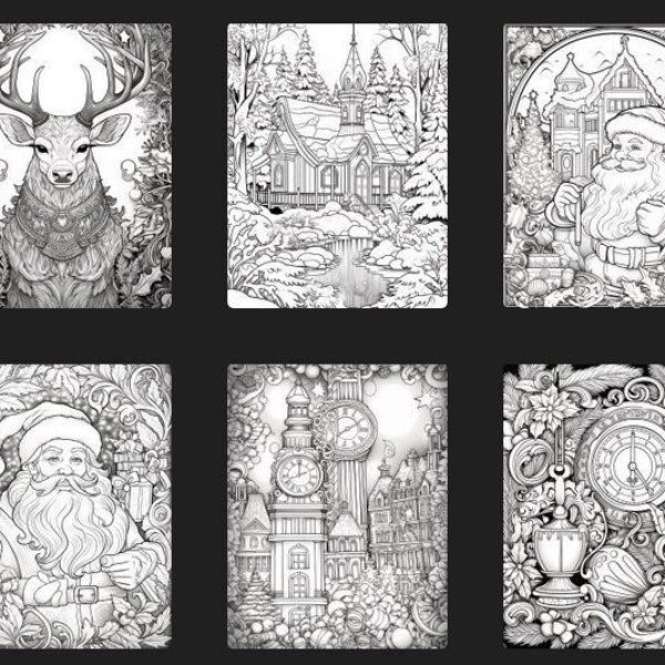 100 Vintage Christmas Coloring Pages Adult and Kid Coloring Pages Printable Digital Instant Download PDF Best Selling Item Popular Item