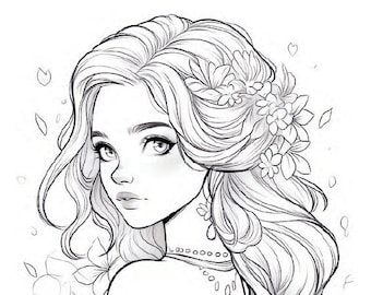 50 Cute Princess Coloring Book for Kids and Adults Printable Digital Instant Download PDF Best Selling Item Popular Item