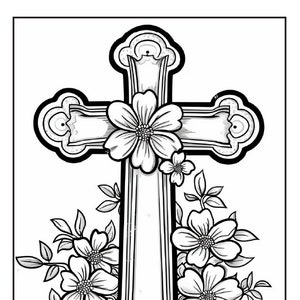 Best Seller 200 Cross with Flower Coloring Pages Adults and Kids Coloring Pages Printable Digital Instant Download PDF Best Selling Item