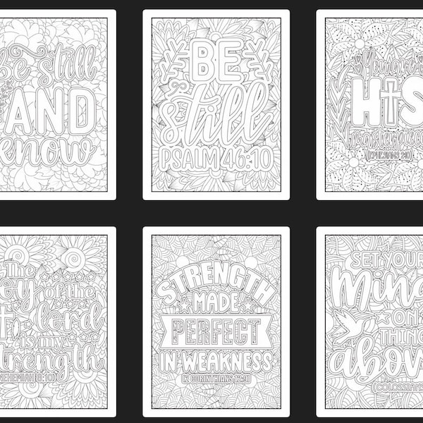 40 Bible Verses Coloring Pages Adult and Kid Coloring Pages Printable Digital Instant Download PDF Best Selling Item Popular Relaxation