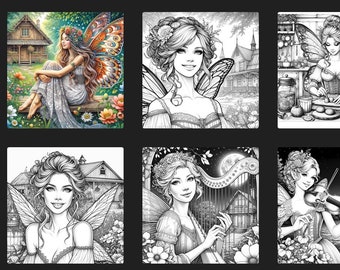 35 Vintage Farmhouse Fairy Coloring Pages Adults & Kids Coloring Pages Printable Digital Instant Download PDF Best Selling Item Popular Item