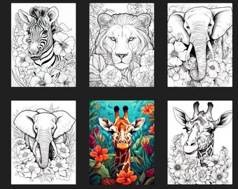 200 Safari Animals Coloring Pages Adults & Kids Coloring Pages Printable Digital Instant Download PDF Best Selling Item Most Popular Item